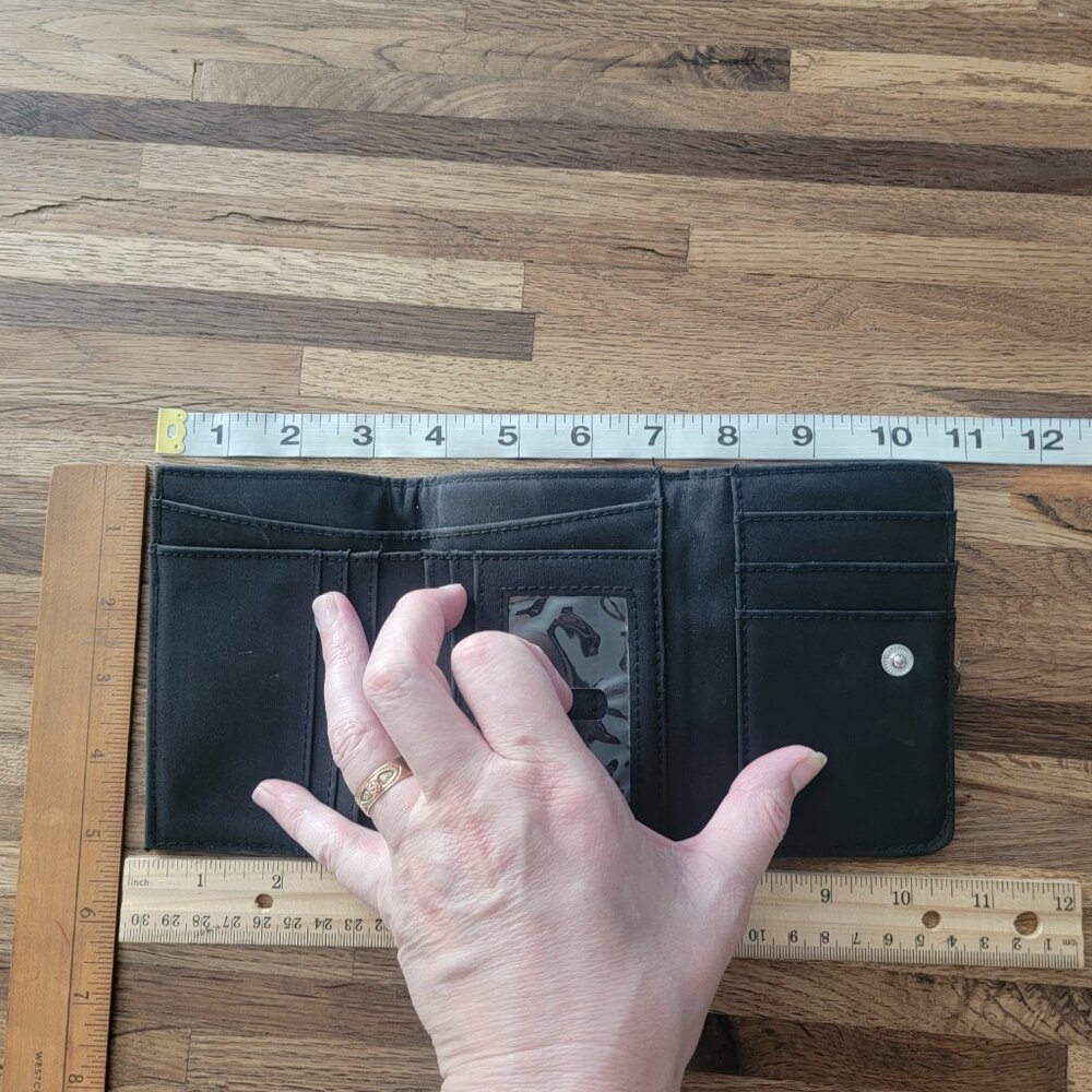 XOXO brown trifold wallet with silver buckle hardware - Picture 12 of 13